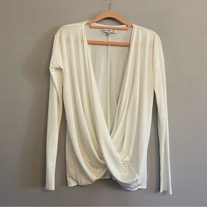 Abercrombie and Fitch top Off-White Twist Drape Blouse